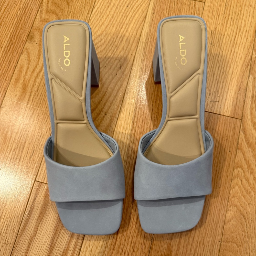 Aldo Women’s Blue Heeled Mules